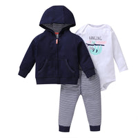 Boy's Suit Striped Trousers Long-Sleeved Three-Piece Trousers Suit