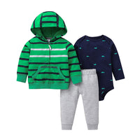 Boy's Suit Striped Trousers Long-Sleeved Three-Piece Trousers Suit