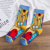 Personality Graffiti Illustration In Tube Men And Women Socks