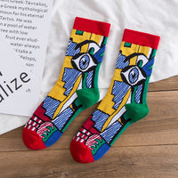 Personality Graffiti Illustration In Tube Men And Women Socks