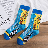 Personality Graffiti Illustration In Tube Men And Women Socks