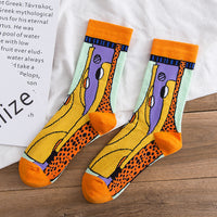 Personality Graffiti Illustration In Tube Men And Women Socks