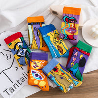 Personality Graffiti Illustration In Tube Men And Women Socks