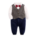 Baby One-year-old Dress Bow Tie Shirt Gentleman Romper