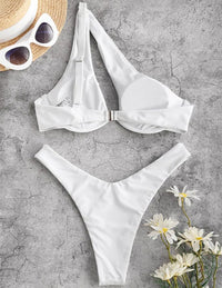 Bikini Sexy Beach Vacation Solid Color Split Ladies Hot Spring Swimwear