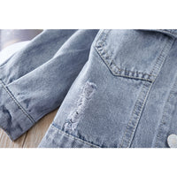 Korean Girl Flower Denim Jacket