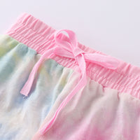 Children's Long-Sleeved Tie-Dye Ice Cream Printed Top  Pants Suit