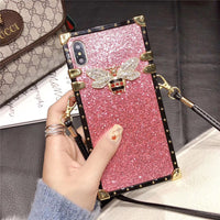 Compatible with Apple , Fashionable Mobile Phone Case With Glitter Diamond Color Matching