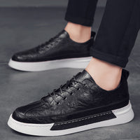 All-match Brown Men's High-top Casual Leather Shoes