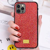 Compatible with Apple , New Mobile Phone Case With Skin Flashing Diamond Shell Snake Pattern