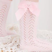 Infant Baby Loose Bow Stockings Hole Socks
