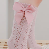 Infant Baby Loose Bow Stockings Hole Socks