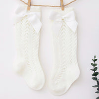 Infant Baby Loose Bow Stockings Hole Socks