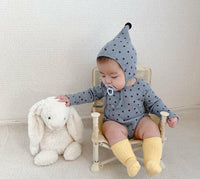 Baby Boys Girl Clothes Newborn Boys Girls Romper Jumpsuit hats Long Sleeves White Blue Playsuit For Newborn Kids