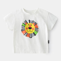 New Small and Medium-Sized Children's Baby Shirt Round Neck Half Sleeve