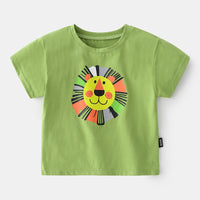 New Small and Medium-Sized Children's Baby Shirt Round Neck Half Sleeve