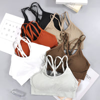 Threaded Seamless Cross Beautiful Back Tube Top Underwear