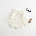 Girls' Knitted Triangular Long-Sleeved Crawling Dress