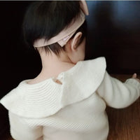 Girls' Knitted Triangular Long-Sleeved Crawling Dress