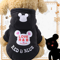 Pet Clothes Autumn And Winter New Dog Cat Cartoon Hooded Sweater