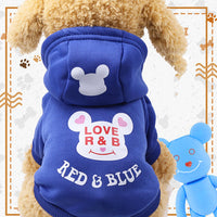 Pet Clothes Autumn And Winter New Dog Cat Cartoon Hooded Sweater