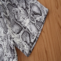 European And American Girls' One-Piece Fashion Snakeskin Pattern Long-Sleeved Jumpsuit