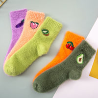Plus Velvet Fruit Home Socks Japanese Coral Velvet Mink Velvet Snow Socks