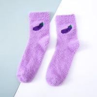 Plus Velvet Fruit Home Socks Japanese Coral Velvet Mink Velvet Snow Socks
