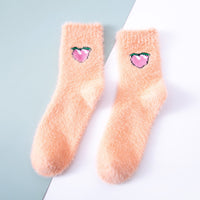Plus Velvet Fruit Home Socks Japanese Coral Velvet Mink Velvet Snow Socks