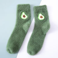 Plus Velvet Fruit Home Socks Japanese Coral Velvet Mink Velvet Snow Socks