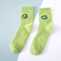 Plus Velvet Fruit Home Socks Japanese Coral Velvet Mink Velvet Snow Socks