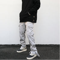 Breasted Slit Streamer Nylon Straight Overalls