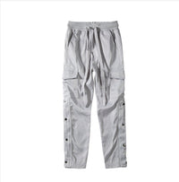 Breasted Slit Streamer Nylon Straight Overalls