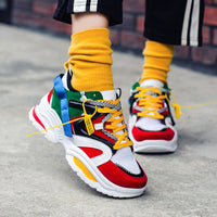 Spring New Men's Shoes Color Matching Old Shoes Thick-Soled Increased Shoes