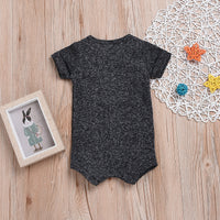 Boys' Round Neck Short-sleeved Single-breasted Boxer Romper
