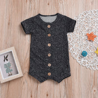 Boys' Round Neck Short-sleeved Single-breasted Boxer Romper