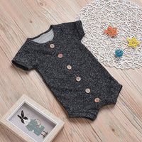 Boys' Round Neck Short-sleeved Single-breasted Boxer Romper