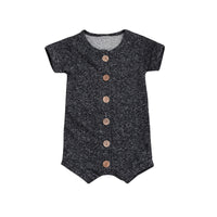 Boys' Round Neck Short-sleeved Single-breasted Boxer Romper