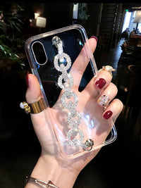 Compatible with Apple , Rhinestone Wristband All-inclusive Silicone Anti-Drop Phone Case