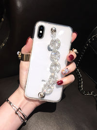 Compatible with Apple , Rhinestone Wristband All-inclusive Silicone Anti-Drop Phone Case