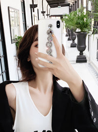 Compatible with Apple , Rhinestone Wristband All-inclusive Silicone Anti-Drop Phone Case