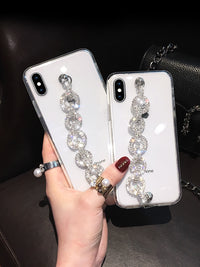 Compatible with Apple , Rhinestone Wristband All-inclusive Silicone Anti-Drop Phone Case