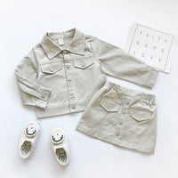 New Girl Skirt Suit Female Baby Fashion Two-Piece Suit