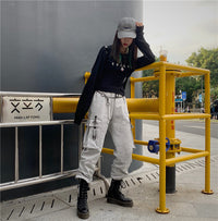 Embroidered Pocket Tooling Harness Mouth Skateboard Long Pants