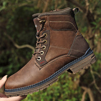 Personality Korean Male High-Top Tooling Boots Outdoor Shoes