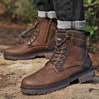 Personality Korean Male High-Top Tooling Boots Outdoor Shoes