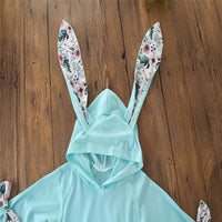 Three-piece Long-sleeved Printed Three-dimensional Rabbit Ear Sweater