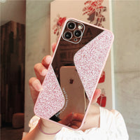 Makeup Mirror Phone Case S-Shaped Candy Glitter