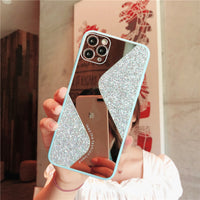 Makeup Mirror Phone Case S-Shaped Candy Glitter