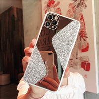 Makeup Mirror Phone Case S-Shaped Candy Glitter
